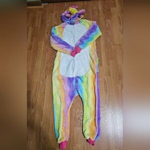 Last Call: Girls rainbow unicorn onesie costume